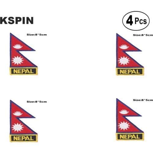 Nepal Rectangular Shape Flag Iron on Saw on Patches Embroidered Flag Patches National Flag Patches for Clothing