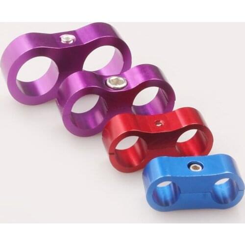 1pc Universal AN4 AN6 AN8 AN10 Water Hose Tube Seprator Clamp Aluminium Alloy Car Cable Clamp