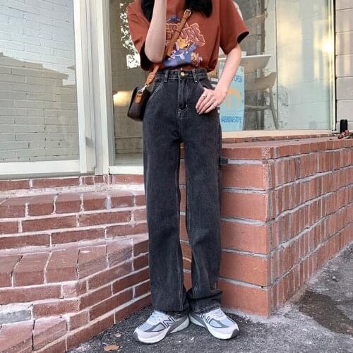 Womens Vintage High Waist Wide-leg Jeans Casual Street Style Straight Leg Multifunctional Pants Quality Fashion Girls Trouser