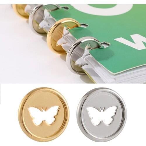 12PCS Binder Plastic Accessories Buckle Butterfly Pattern Binding Discs 28MM Notebook Mushroom Hole Button Disc Binding Binder