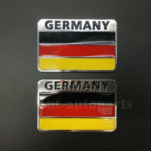 2pcs 3D Metal Chrome Germany Flag Car Trunk Fender Emblem Badge Decal Sticker