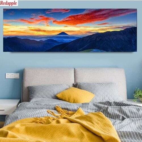 5d diy diamond painting Natural landscape art, sunset clouds and mountains diamond painting cross stitch mosaic embroidery