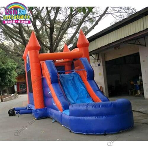 7*4*4m inflatable bouncy castle with slide,0.5mm PVC inflatable princess carriage bed for outdoor playing