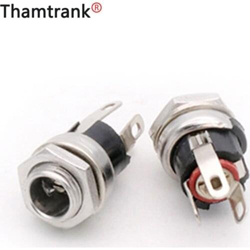 10pcs DC 5.5mm X 2.1mm Panel Mount Female DC Power Supply Adapter Metal Jack Sockets Connector R Connector