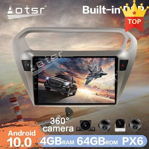 Android 10.0 4+64GB Car Radio GPS Navigation 360 Cam DSP For peugeot 301 Citroen Elysee 2013+ Auto Stereo Multimedia DVD Player