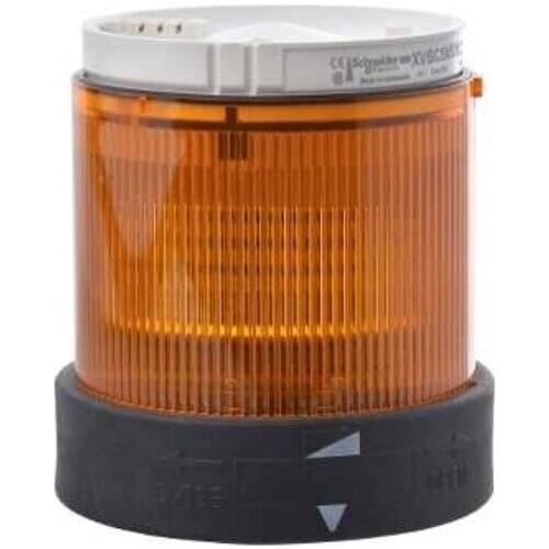 XVBC2M5 Illuminated unit for modular tower lights, plastic, orange, Ø70, steady, integral LED, 230 V AC