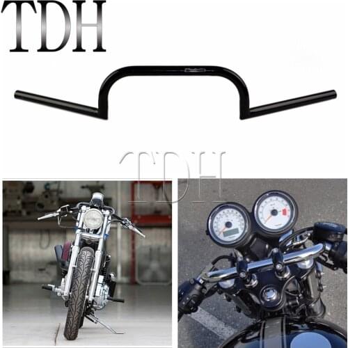 Motorcycle 22 25 mm Black Tracker Handlebar Drag Bar For Harley Bobber Cafe Racer Sportster XL 883 1200 Softail Breakout Fat Boy