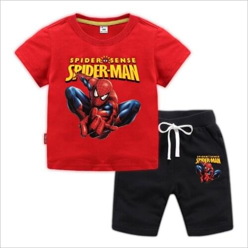 Disney Marvel Avengers Spiderman Boy Clothes Sets Baby Kids T-Shirt Tees Pants Outfits Casual Children Girl Sportswear Suits