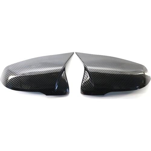Pair Carbon Fiber / Gloss Black Side Wing Door Mirror Caps Cover For BMW 1 2 Series Touring X1 X2 F52 F45 F46 F48 F49 F39