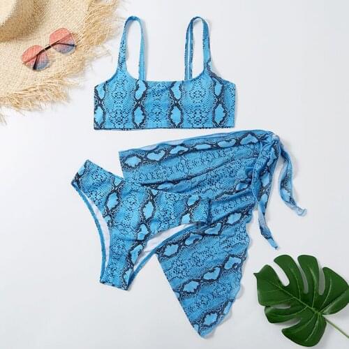 3pcs Sexy Bikini Set Slevesless Bra High Waist Thong with Bandage Skirt Swimwear for Women Summer Swimsuit Biquini 2021 Fashion