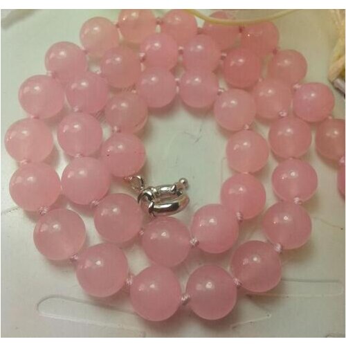 Fine jewelry Beautiful 10mm pink beads necklace 18" free shipping
