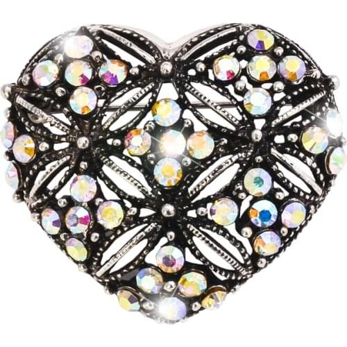 Crystal Rhinestone jewelry fashion Vintage heart brooches Fantacy Dresses Free Shipping X1138