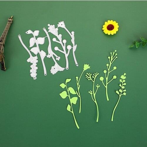 5PCs Flowers Plants Metal Cutting Dies Floral Branch Frame DIY Scrapbooking For Card Making Embossing Folder Stamping Craft Tool