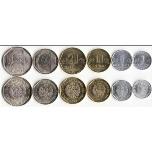1 Set 6 Pieces America Peru Coins New Original Coin Unc Commemorative Edition 100% Real