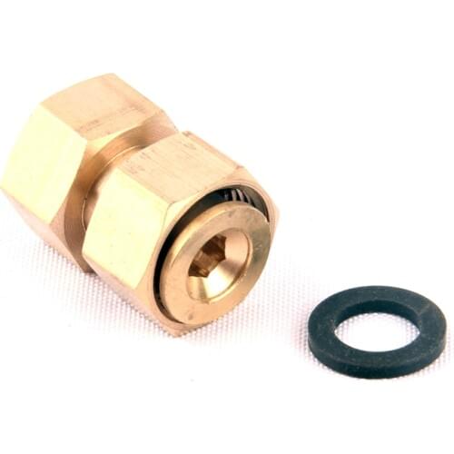 6pcs Green Thumb 1/2 Inch Brass Straight Connector Female Thread Brass Adapter Home Water Heater Coupling