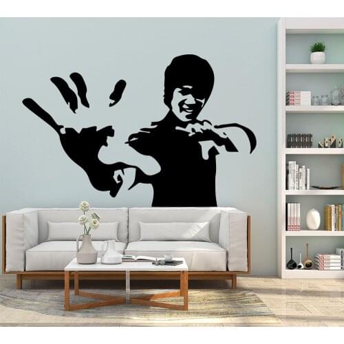 Cartoon Bruce Lee Vinyl Kitchen Wall Stickers Wallpaper For Refrigerator Sticker Decoration Accessories