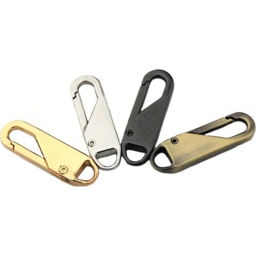 2x Metal Fashion Zipper Repair Kits Slider Puller Instant Zipper Replacement for Broken Buckle Bag Suitcase Garment Zipper Head