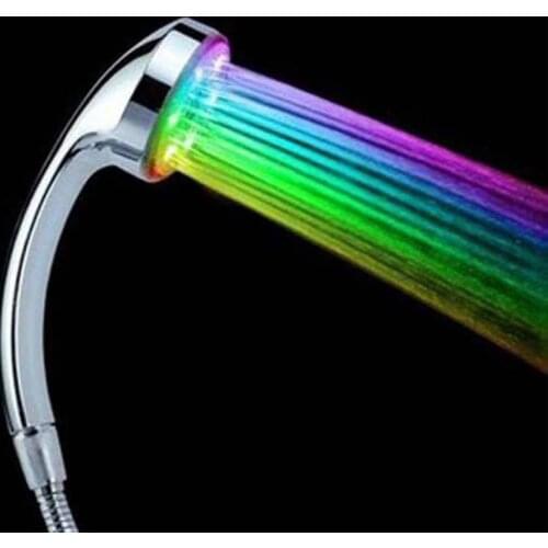 LED/No LED Rainfall Shower Head 7 Color Changing Shower Head No Battery Automatic Waterfall Shower Single Bathroom Showerhead