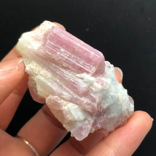 Natural Green Pink Tourmaline Crystal Mineral Association Rough Stone Specimen Crystal Rock Stones Rare Original Mineral