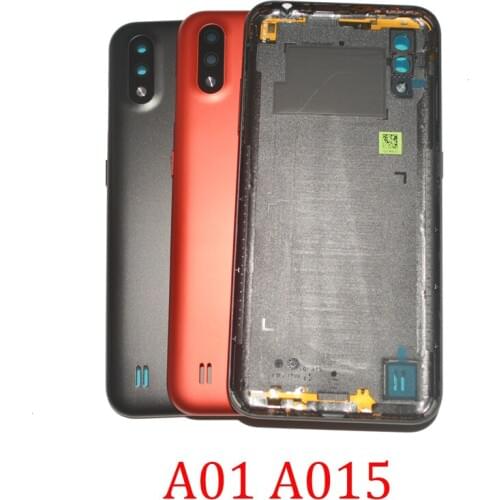 New Housing Rear Panel For Samsung Galaxy A01 A015F A015G A015M Original Phone Chassis Back Cover Door With Camera Lens Buttons
