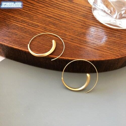 KSHMIR 2021 new personality simple metal matte earrings exaggerated circle earrings fashion trendy earrings