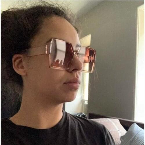 Vintage Oversize Sunglasses For Women PC Frame UV400 Eyeglasses Female Vintage Coated Glasses Luxury Lunette Gafas Spectcles