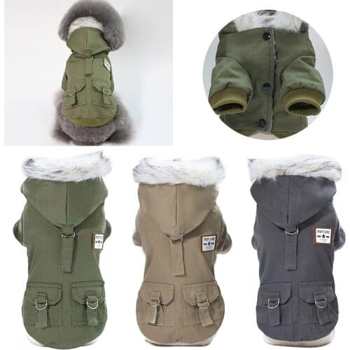 Pet Cats and Dogs Clothes Winter Warm Down Jacket Medium and Small Dog Chihuahua Hooded Clothes Lightweight Hoodie Dropship
