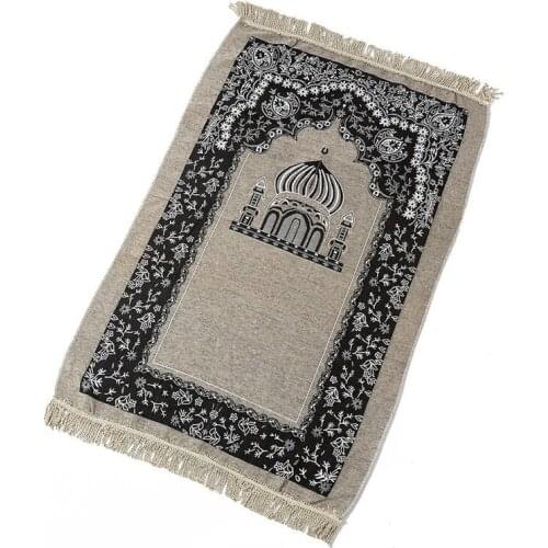 Wholesale 75*110cm Floral Islamic Muslim Prayer Mat Salat Musallah Prayer Rug Tapis Carpet Tapete Banheiro Islamic Praying Mat