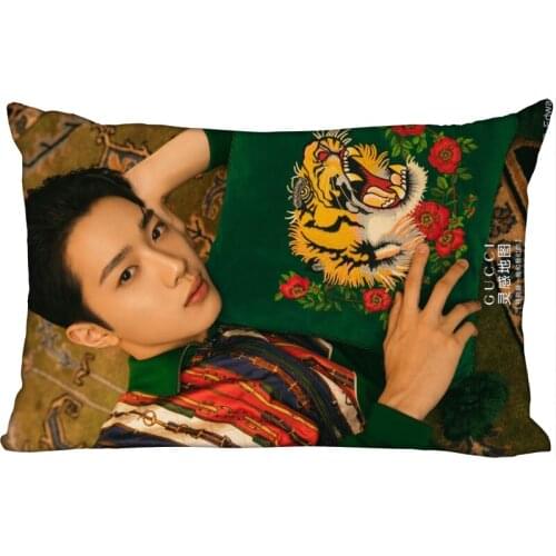 Custom Pillowcase Cover Lai Kuan lin Rectangle Zipper Pillow Cover Satin Fabric Pillowcase 40x60cm,50X75cm(Two m(Two sides)10-10