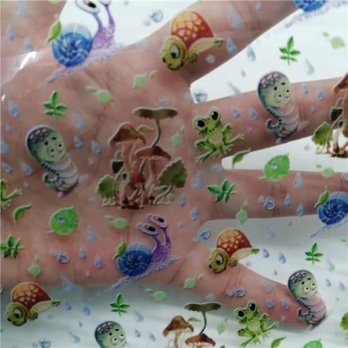 Mushroom Snails Printed JELLY Sheets Transparent TUP Leather See Through Leather For DIY Bows 21X29CM T590B