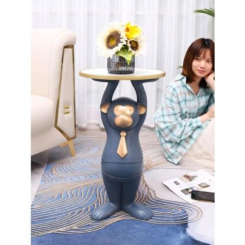 Resin Statue Plastic Monkey Statue Tray Coffee Table Living Room Decoration Nordic Creative Gifts Luxury Decoration Big Statue