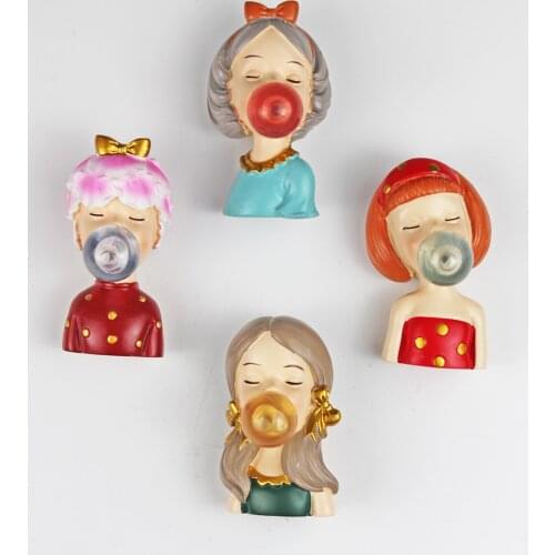 Light Luxury Modern Cartoon Nordic Bubble Girl Home Decoration Lovely Cute Birthday Gift Fridge Magnet Souvenir