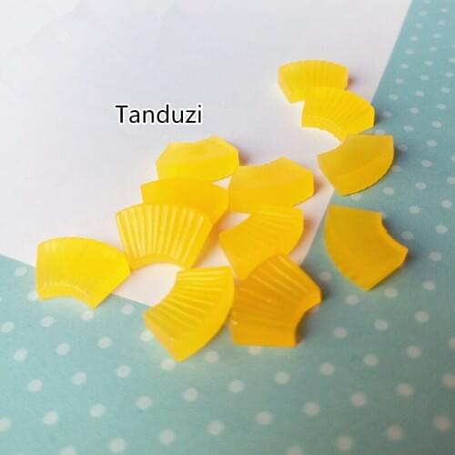 Tanduzi 50PCS 1:12 Dollhouse Miniature Simulation Food Fake Pineapple Slice Imitation Fruit Mini Plastic Deco Parts