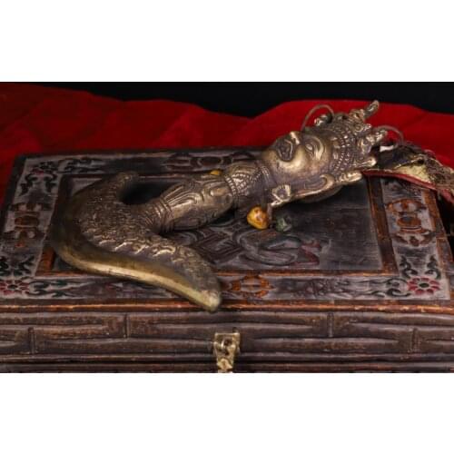 Only 1 Piece!!! Rare Tibetan Buddhist handmade Puba Tantric instruments ,Old Copper Vajry Statue From Tibet With Wooden box