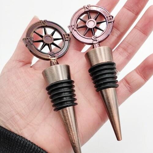 Retro Wine Stopper Cocktail Bar Accessories Nautical Compass Bottle Stopper Wedding Favors Gifts For Guests Valentines Day