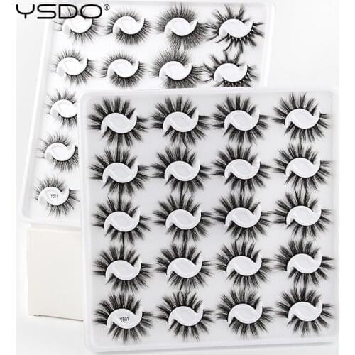 YSDO 20 Pairs 3D Mink Lashes Natural False Eyelashes In Bulk Dramatic Mink Eyelashes Wholesale Thick Lashes Makeup Fake Cilios