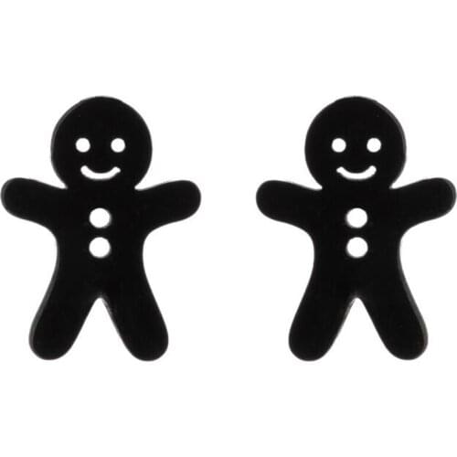 Hot Sale 2021 Hip Hop Stainless Steel Personality Fashion Unisex Silver Color Smiley Face Earrings Female Pierced Punk Jewelry