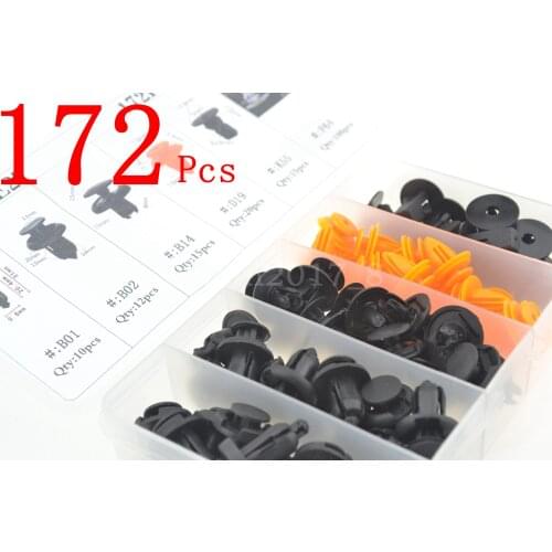 172pcs Car Door Push Pin Rivet Trim Clips Panel Moulding Assortment for Honda