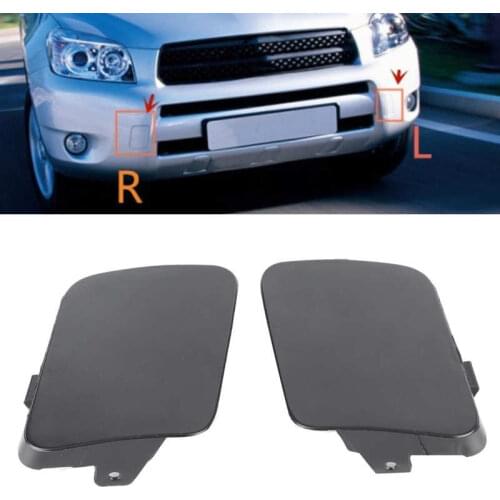 2pcs Front Bumper Tow Hook Bracket Cover Left Right 53285-42930 53286-42931 Fit for RAV4 2005 2006 2007 2008 Bumper Hook Cap
