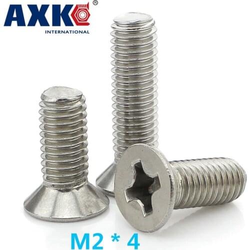 2021 Real Vis Tornillos Para Madera Wood Screws 30pcs 304 Stainless Steel Cross Countersunk Head Machine Screws M2 * 4 Gb819