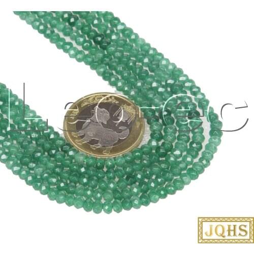 5psc 2X4mm Faceted Rondelle Emerald green Gems Loose Beads for Jewelry Making Strand v1707