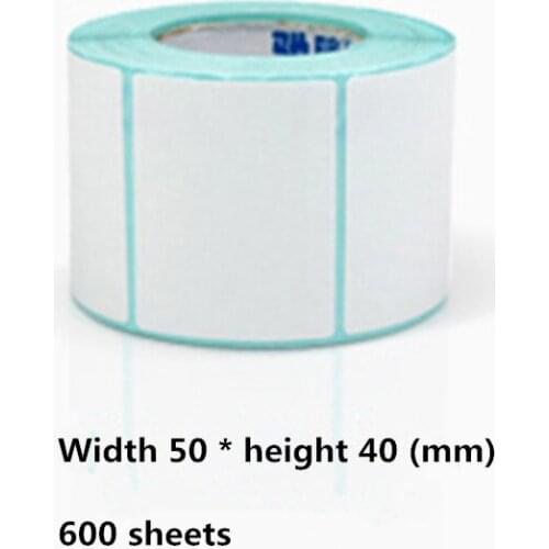 50 * 40mm * 600 sheets / roll thermal printer product price bar code sticker label waterproof