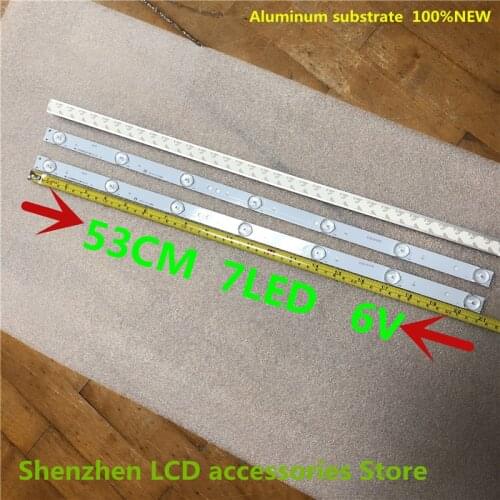 9Pieces/lot LED backlight strip General LCD TV light bar 53CM 7LED 6V aluminium 100%NEW