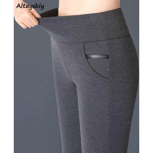 Plus Size 5XL Pants Womens Autumn Pencil Trousers Plus Size Stretchy High Waist Skinny Casual OL Elastic Leggings All-match New