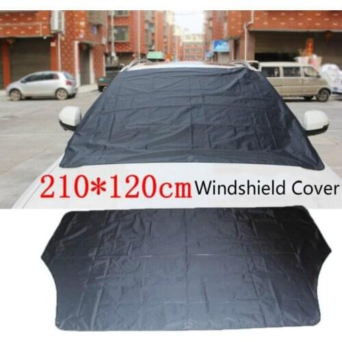 210 x 120cm Car Magnet Windshield Cover Snow Cover Sunshade Ice Snow Frost Protector Windshield Silver Black Cover