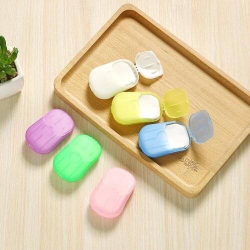 Mini Travel Soap Case Paper Washing Hand Bath Cleaning Portable Boxed Foaming Soap Paper Scented Sheets