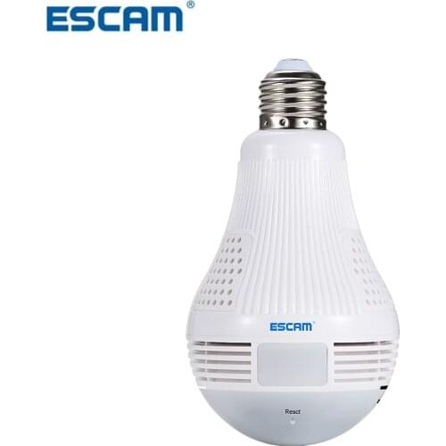 ESCAM QP136 1080P Bulb WIFI IP Security Camera 360 Degree Panoramic H.264 Infrared Indoor Motion Detection