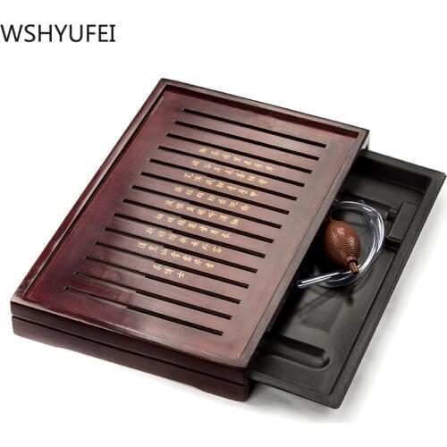 Hot Sale Solid Wood Tea Tray Storage Water Drainage Dual Use Tea set Tea Set Chinese Tea Room Ceremony Tools WSHYUFEI