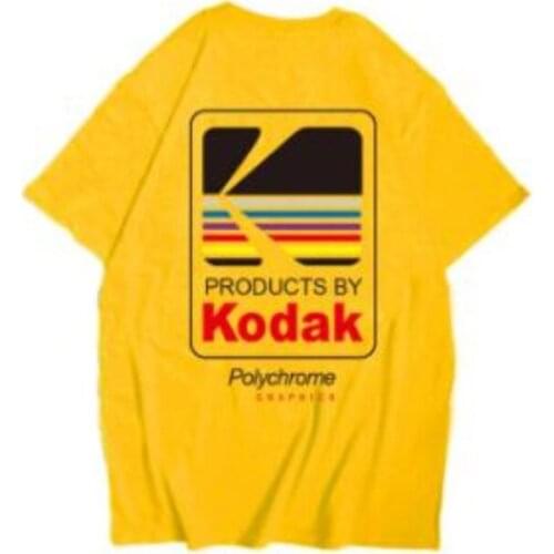 Summer Men Women Tee 100% Cotton Wild Kodak Letter Short-sleeved Hip Hop T shirt Fashion Streetwear