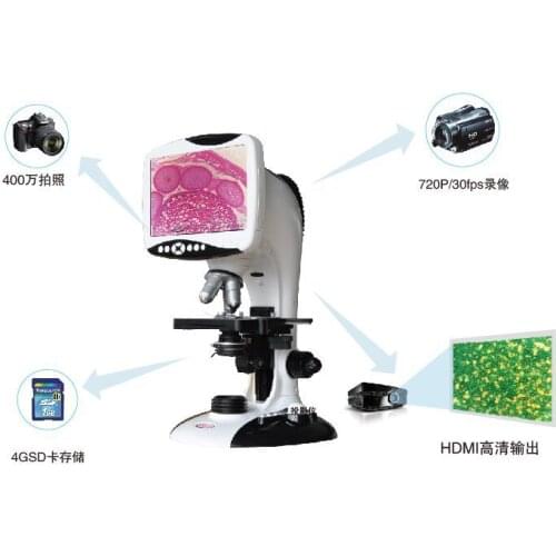 Best Sale ,CE ISO Digital LCD microscope with 4.0M Pixel with 4x, 10x, 40x objective ,Top quality for Education Field